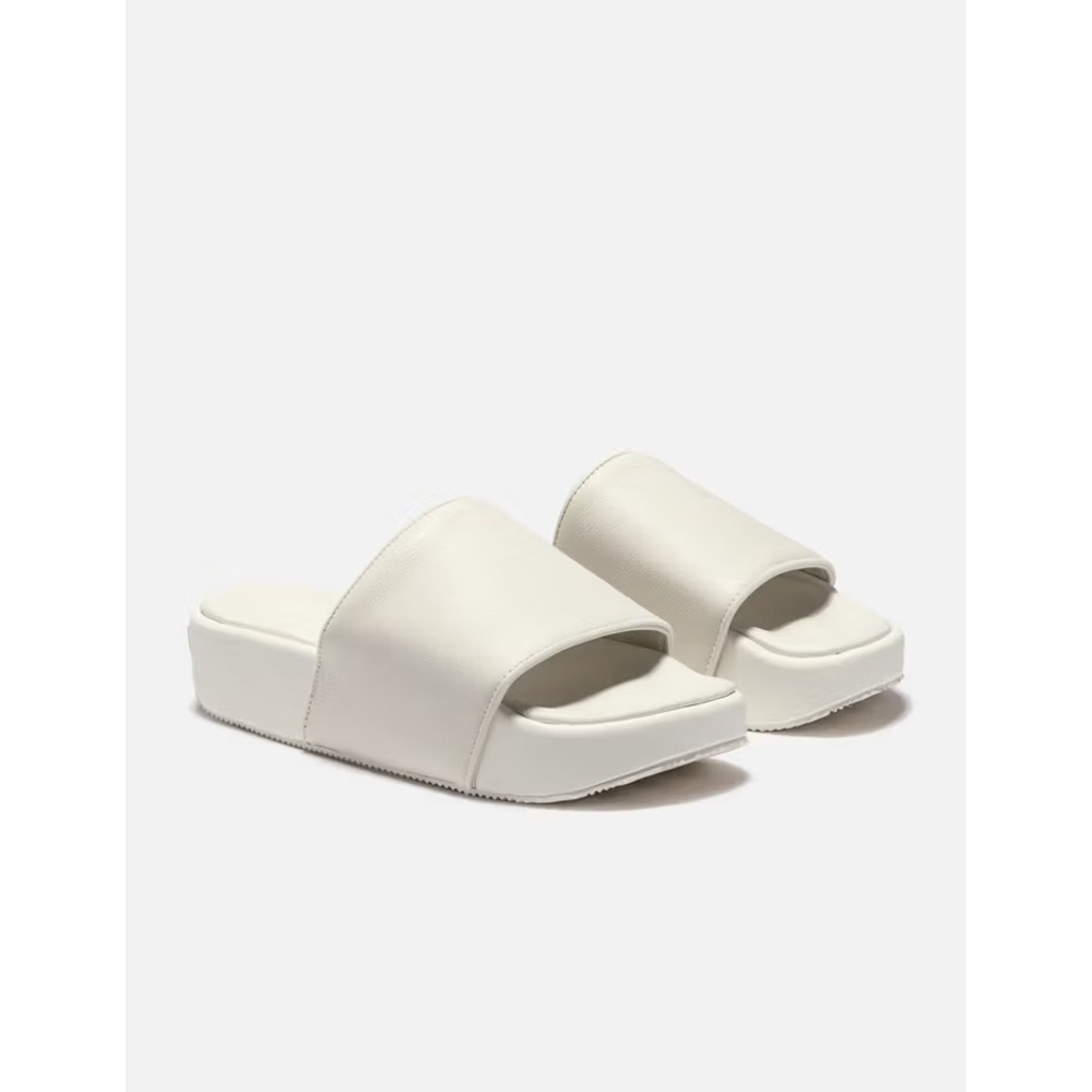 Adidas Y-3 Men's Leather Suede Off-White Platform Slide